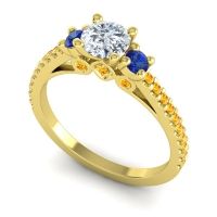 Ornate Three Stone Navan Ring