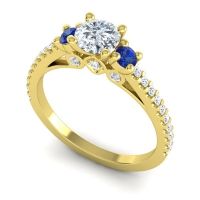Ornate Three Stone Navan Ring