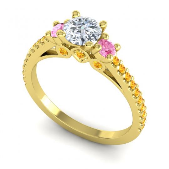 Ornate Three Stone Navan Ring