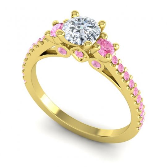 Ornate Three Stone Navan Ring