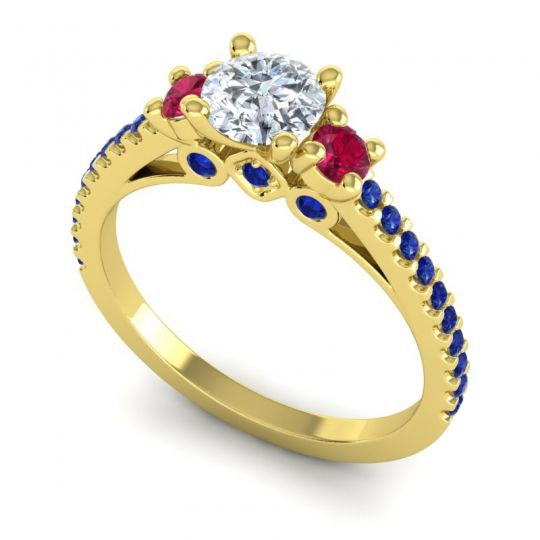 Ornate Three Stone Navan Ring