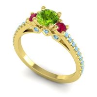 Ornate Three Stone Navan Ring