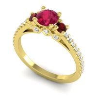 Ornate Three Stone Navan Ring