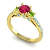 Ornate Three Stone Navan Ring