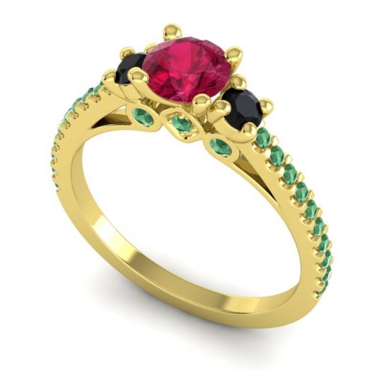 Ornate Three Stone Navan Ring