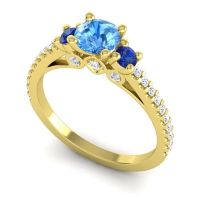 Ornate Three Stone Navan Ring