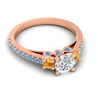 Ornate Three Stone Navan Ring