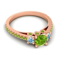 Ornate Three Stone Navan Ring