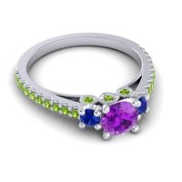 Ornate Three Stone Navan Ring