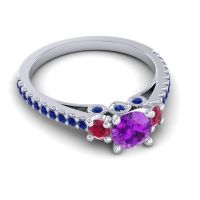 Ornate Three Stone Navan Ring