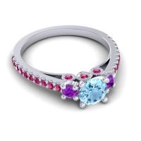 Ornate Three Stone Navan Ring