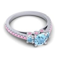 Ornate Three Stone Navan Ring