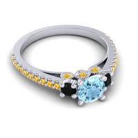 Ornate Three Stone Navan Ring