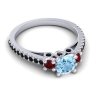 Ornate Three Stone Navan Ring