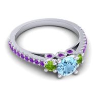 Ornate Three Stone Navan Ring