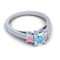 Ornate Three Stone Navan Ring