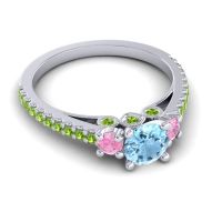 Ornate Three Stone Navan Ring