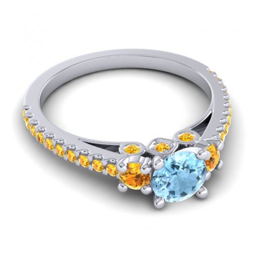 Ornate Three Stone Navan Ring