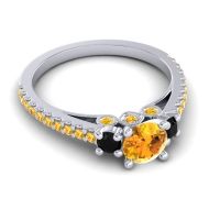 Ornate Three Stone Navan Ring