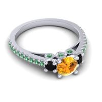 Ornate Three Stone Navan Ring