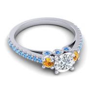 Ornate Three Stone Navan Ring