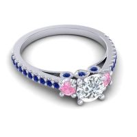 Ornate Three Stone Navan Ring