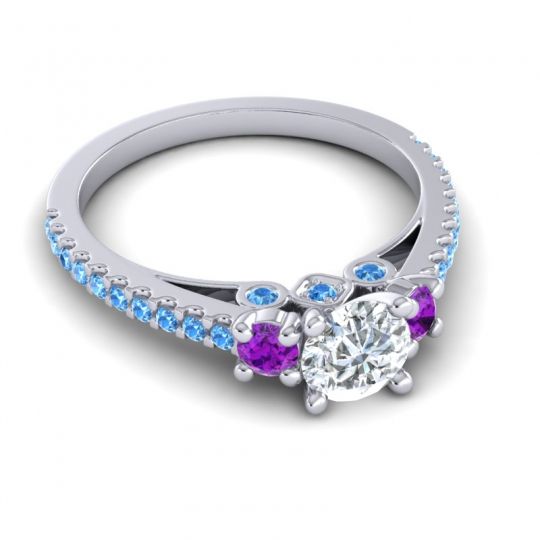 Ornate Three Stone Navan Ring