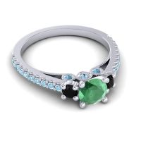 Ornate Three Stone Navan Ring