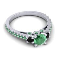 Ornate Three Stone Navan Ring