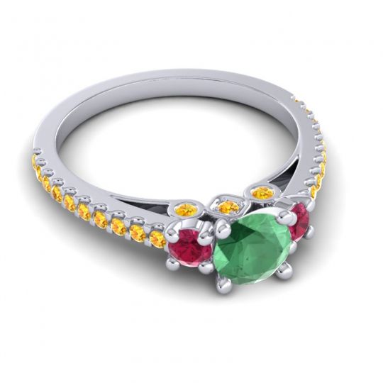 Ornate Three Stone Navan Ring