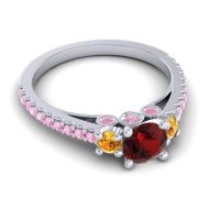 Ornate Three Stone Navan Ring