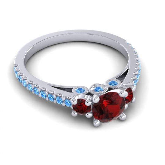 Ornate Three Stone Navan Ring