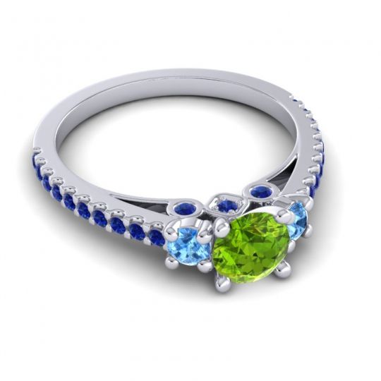 Ornate Three Stone Navan Ring