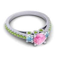 Ornate Three Stone Navan Ring