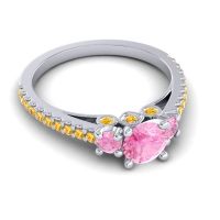 Ornate Three Stone Navan Ring