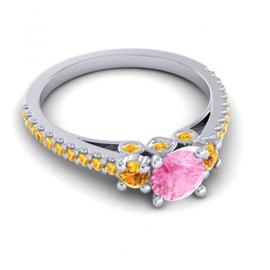 Ornate Three Stone Navan Ring