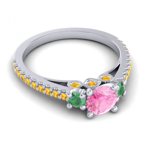 Ornate Three Stone Navan Ring