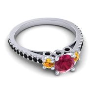 Ornate Three Stone Navan Ring