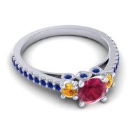 Ornate Three Stone Navan Ring