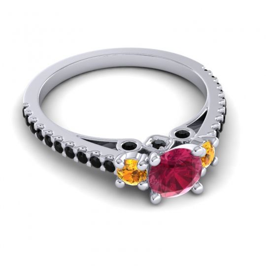 Ornate Three Stone Navan Ring