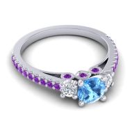 Ornate Three Stone Navan Ring