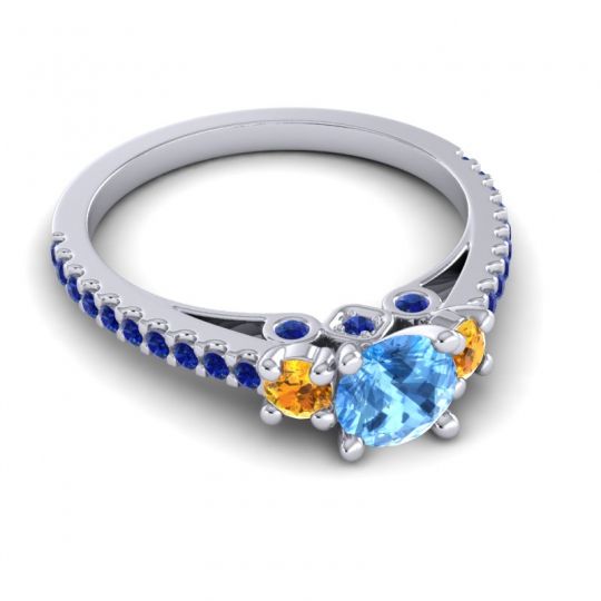 Ornate Three Stone Navan Ring