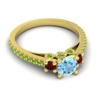 Ornate Three Stone Navan Ring