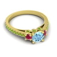 Ornate Three Stone Navan Ring