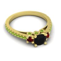 Ornate Three Stone Navan Ring