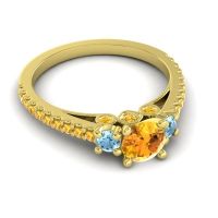 Ornate Three Stone Navan Ring