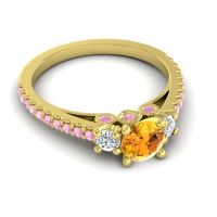 Ornate Three Stone Navan Ring