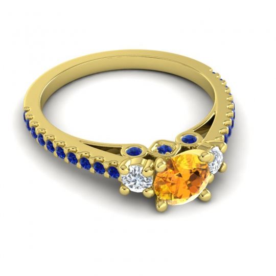 Ornate Three Stone Navan Ring