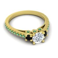 Ornate Three Stone Navan Ring