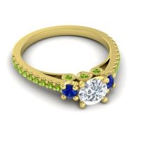 Ornate Three Stone Navan Ring